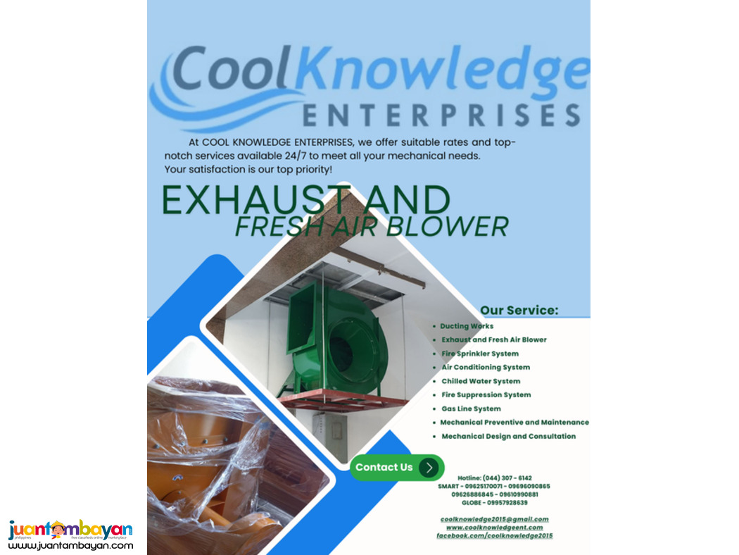 Reliable Exhaust and fresh Air Blower  Services @ Cool Knowledge