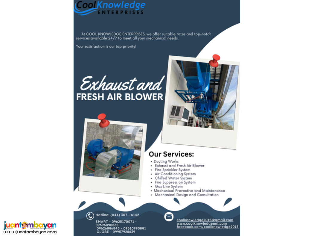 Reliable Exhaust and fresh Air Blower  Services @ Cool Knowledge