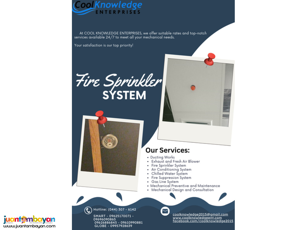 Reliable Fire Sprinkler System Services @ Cool Knowledge