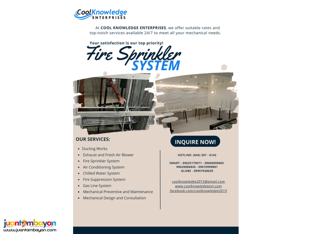Reliable Fire Sprinkler System Services @ Cool Knowledge