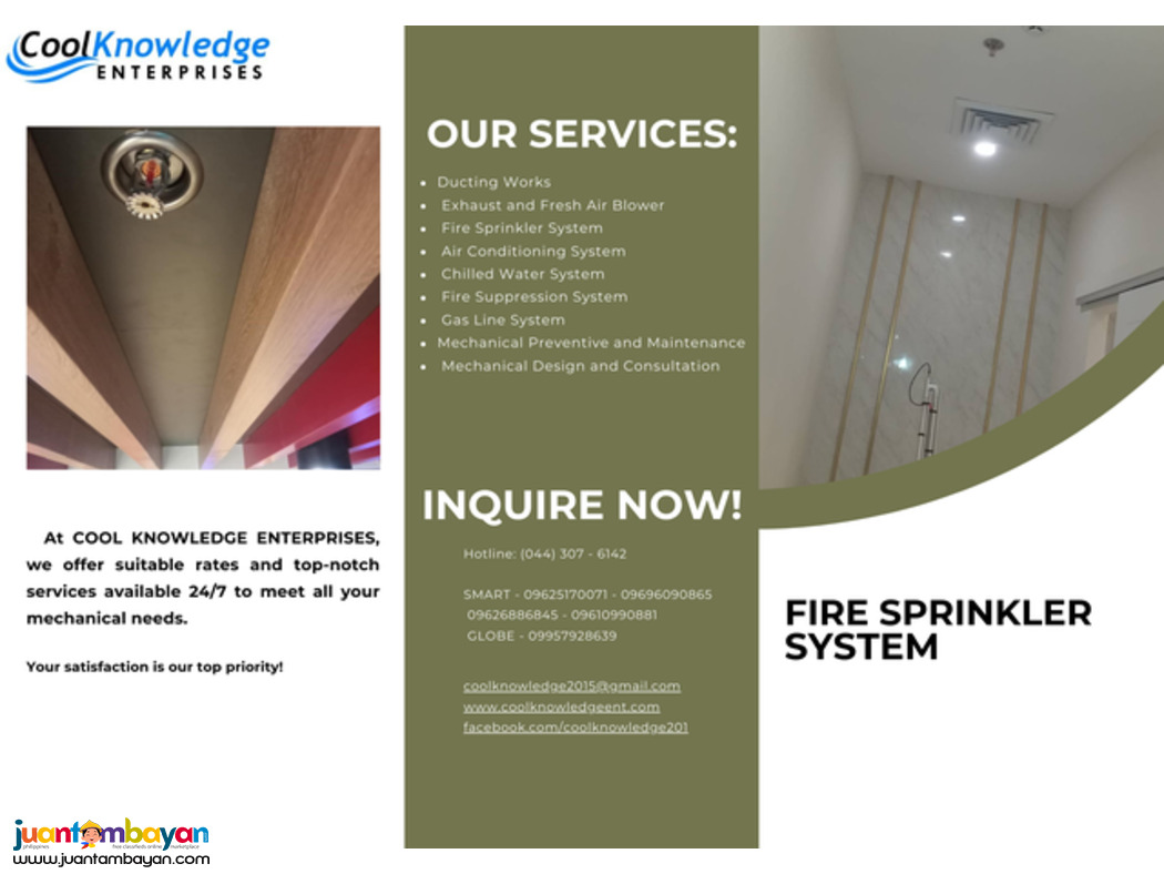 Reliable Fire Sprinkler System Services @ Cool Knowledge