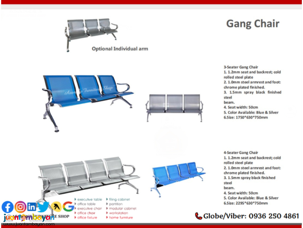 GANG CHAIR | WAITING CHAIR (3-4-5 SEATER)