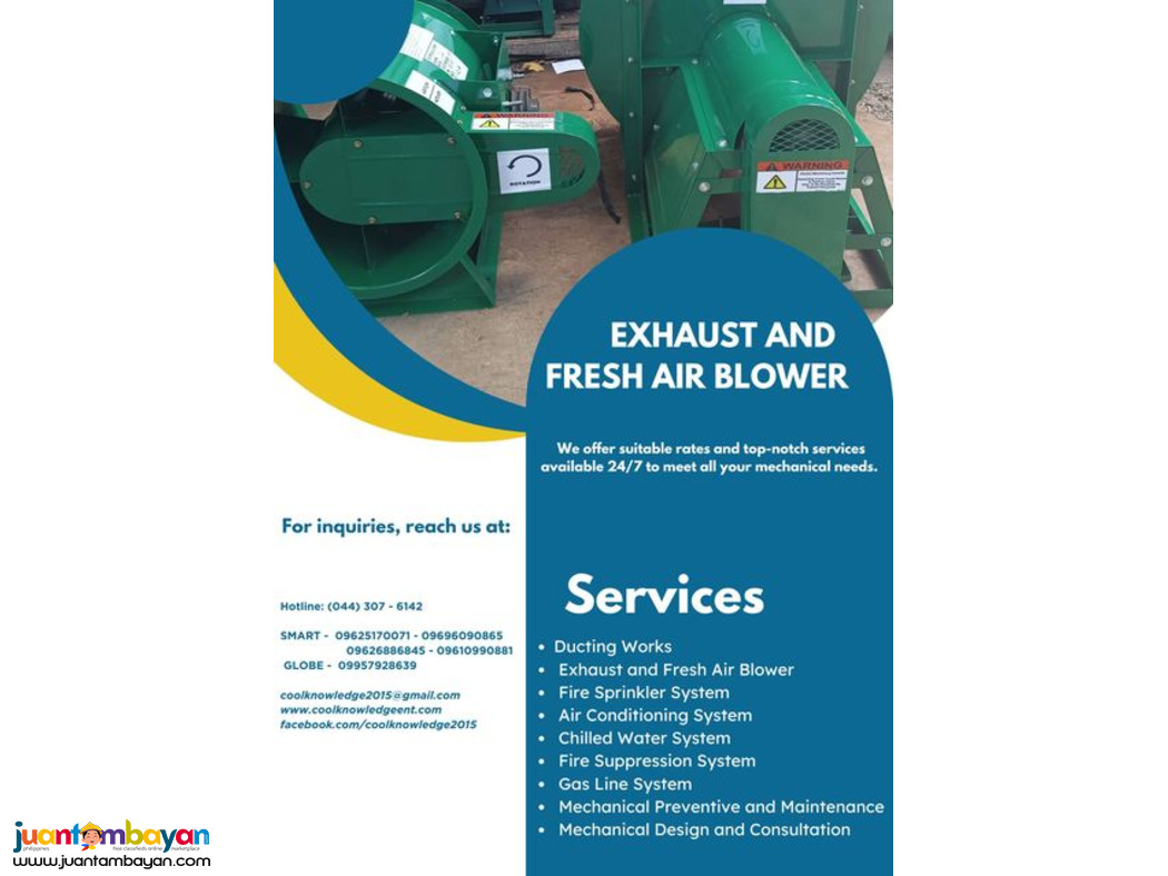 INSTALLATION & SUPPLY || EXHAUST AND AIR FRESH BLOWER