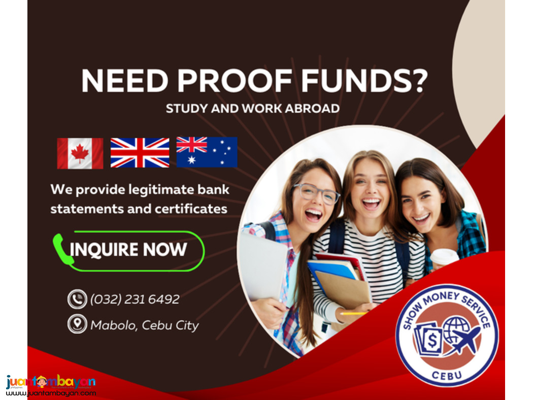 WE OFFER Financial Proof for Your Visa Application (CEBU BASED)