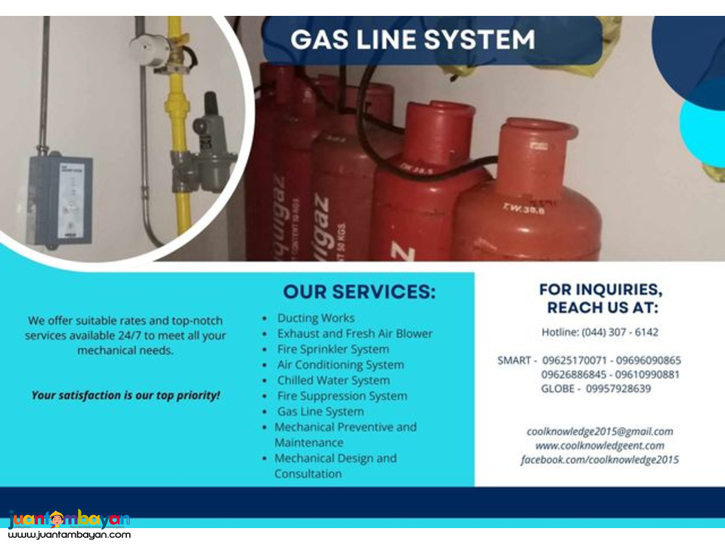 Inquire Now! gas line system