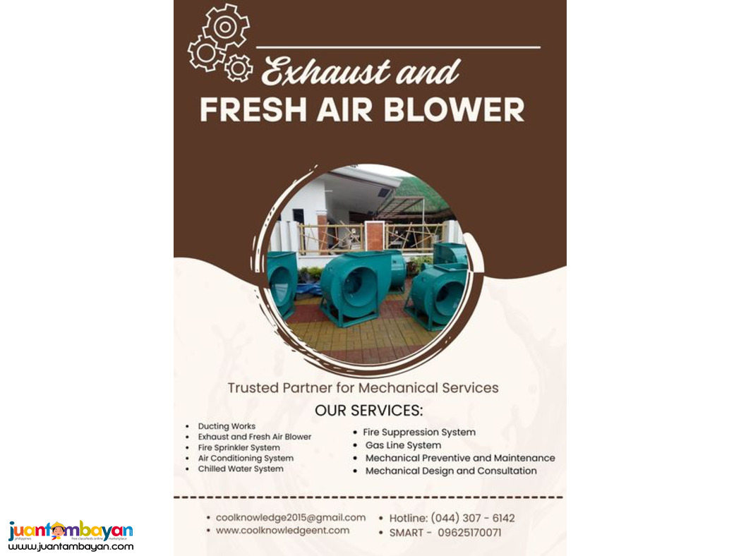 SUPPLY:INSTALLATION:EXHAUST AND FRESH AIR BLOWER: