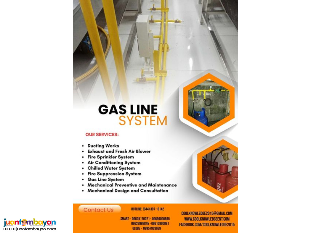 GAS LINE SYSTEM :SUPPLY :INSTALLATION:AVAILABLE
