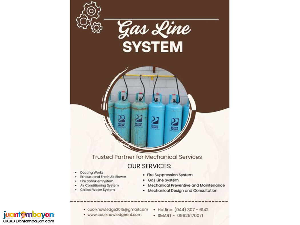 GAS LINE SYSTEM :SUPPLY :INSTALLATION:AVAILABLE