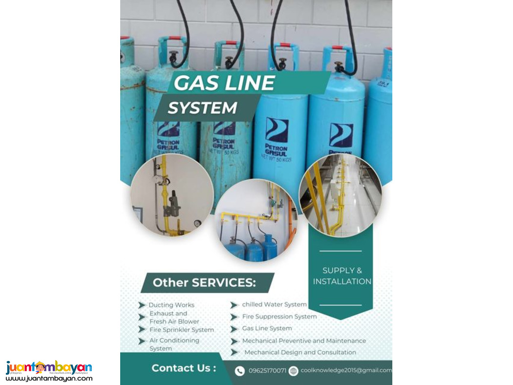 GAS LINE SYSTEM :SUPPLY :INSTALLATION:AVAILABLE
