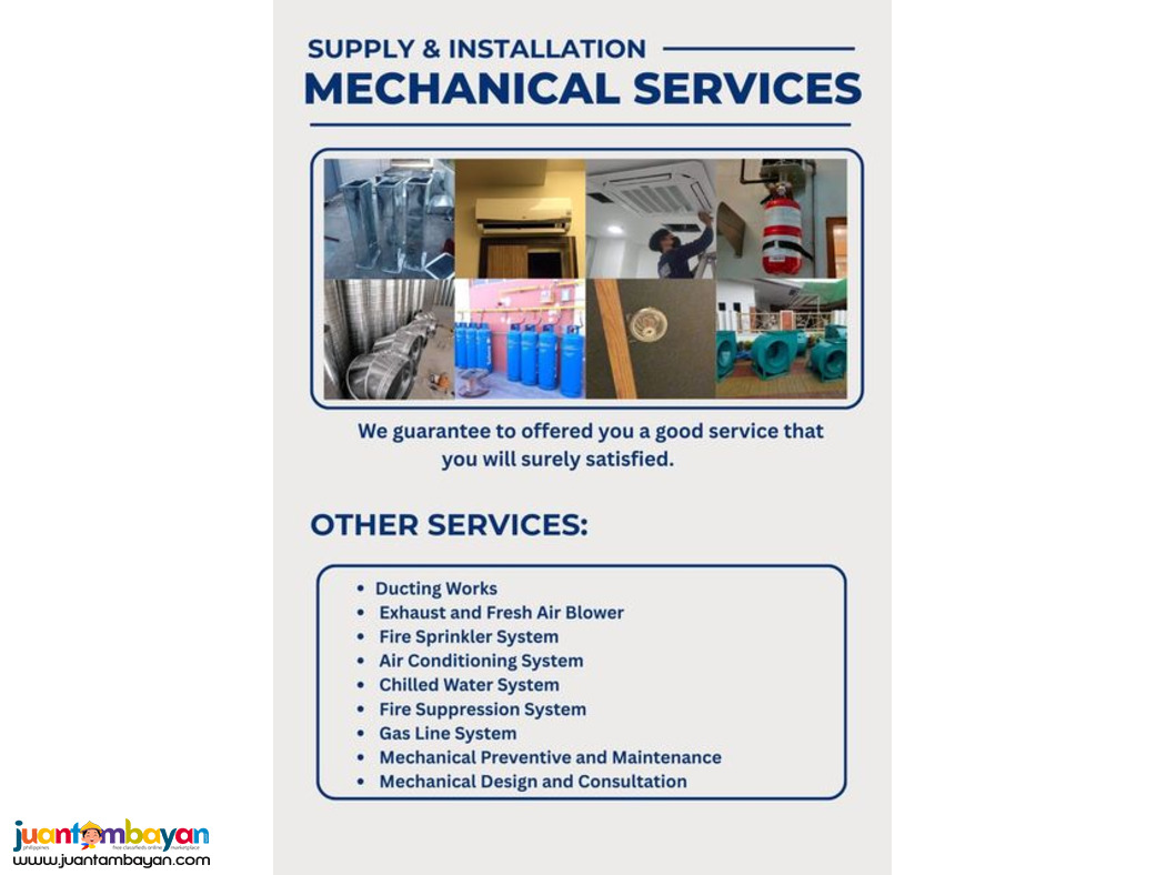 MECHANICAL CONTRACTOR SERVICES MECHANICAL CONTRACTOR SERVICES