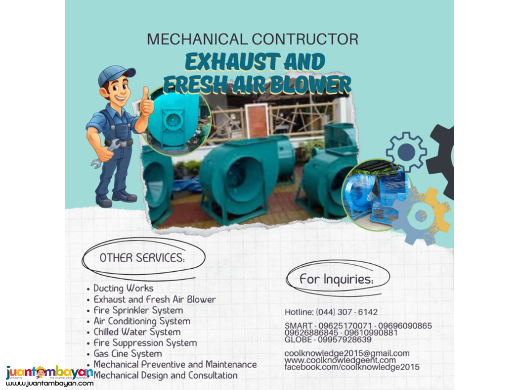 supply for exhaust; fresh air blower