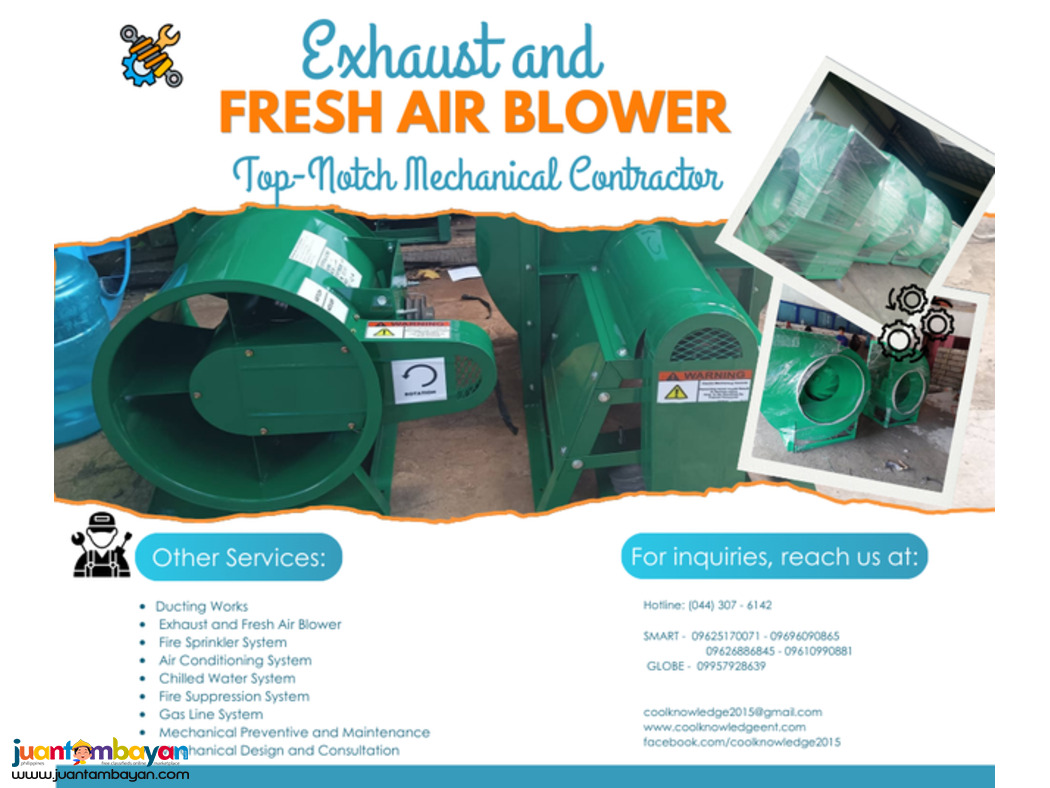 supply for exhaust; fresh air blower