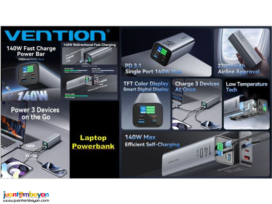 Vention Laptop Powerbank Keeps you going Even on the GO...