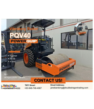 POWERQUIP PQV40 VIBRATORY ROLLER 4 TONS 