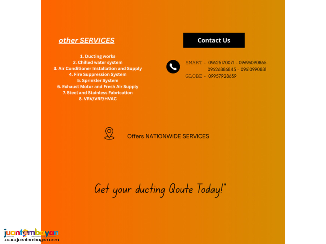 ***DUCTING WORKS / SERVICES // INSTALLATION &  SUPPLY**