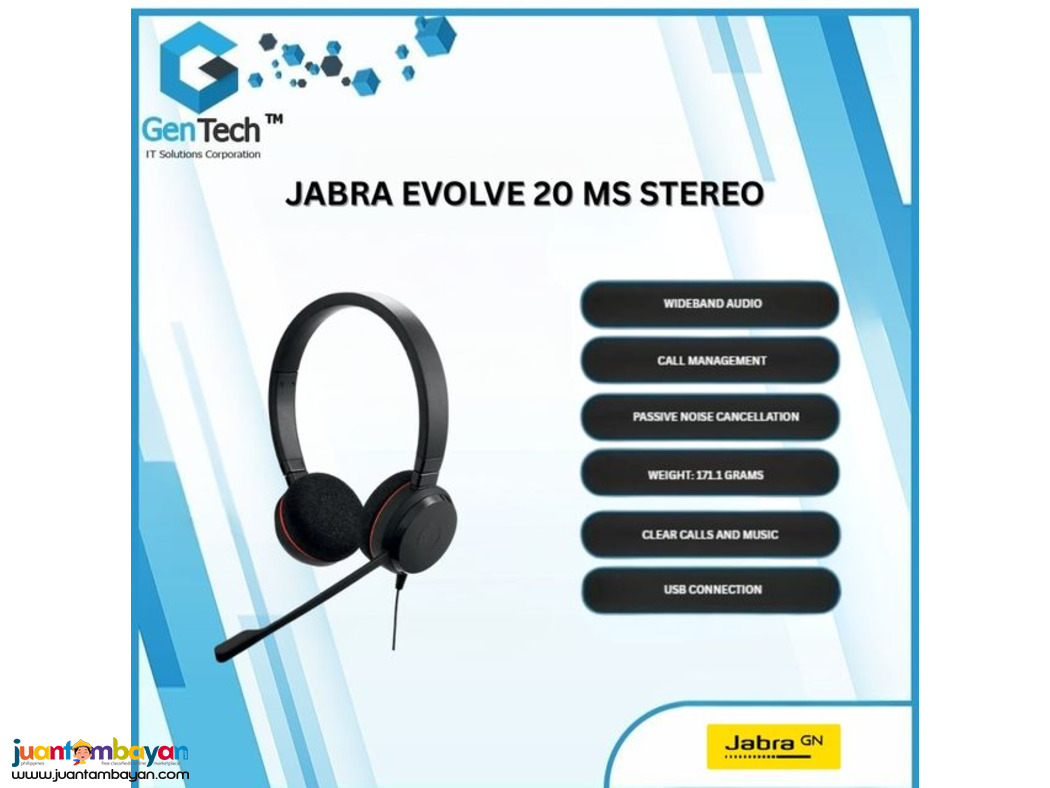 JABRA EVOLVE 20 MS STEREO JABRA EVOLVE 20 MS STEREO