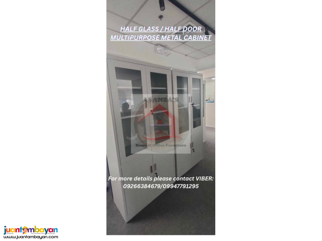 HALF GLASS / HALF DOOR MULTIPURPOSE METAL CABINET