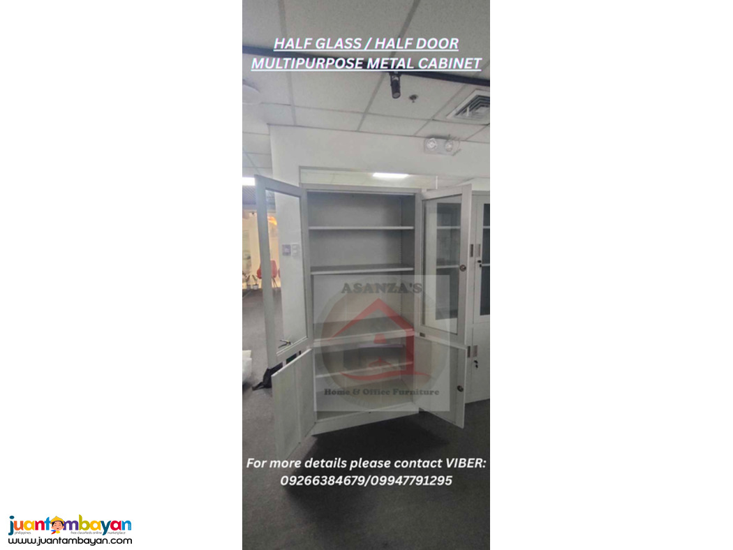HALF GLASS / HALF DOOR MULTIPURPOSE METAL CABINET
