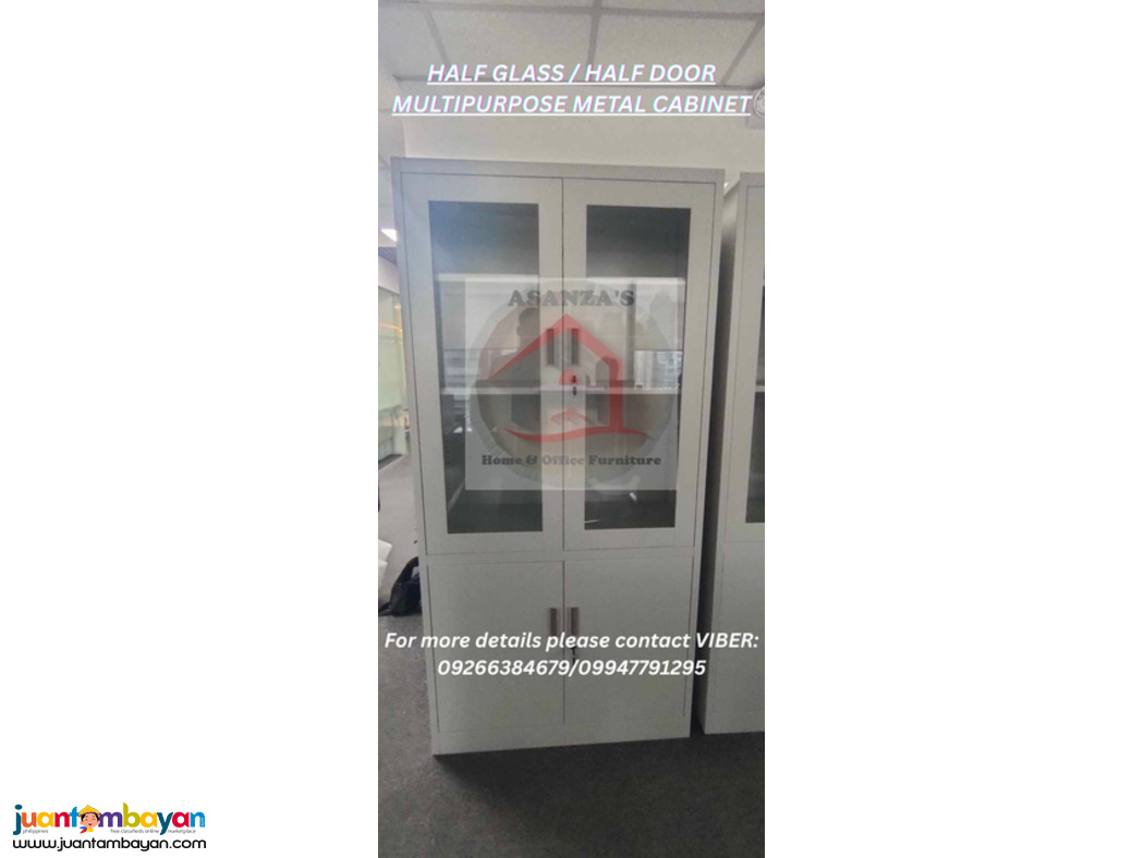 HALF GLASS / HALF DOOR MULTIPURPOSE METAL CABINET