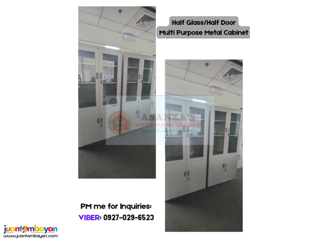 HALF GLASS/HALF DOOR METAL CABINET 