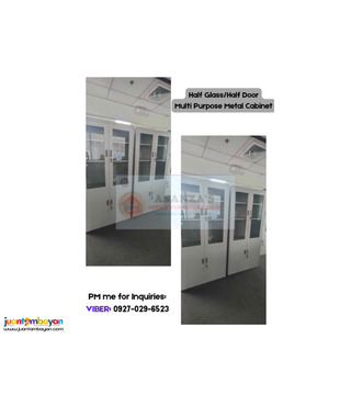 HALF GLASS/HALF DOOR METAL CABINET 
