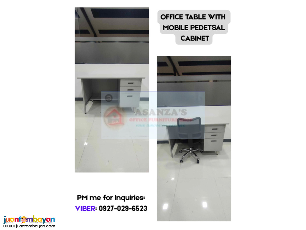 OFFICE TABLE WITH MOBILE PEDESTAL CABINET