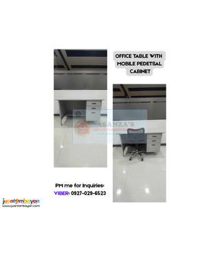 OFFICE TABLE WITH MOBILE PEDESTAL CABINET