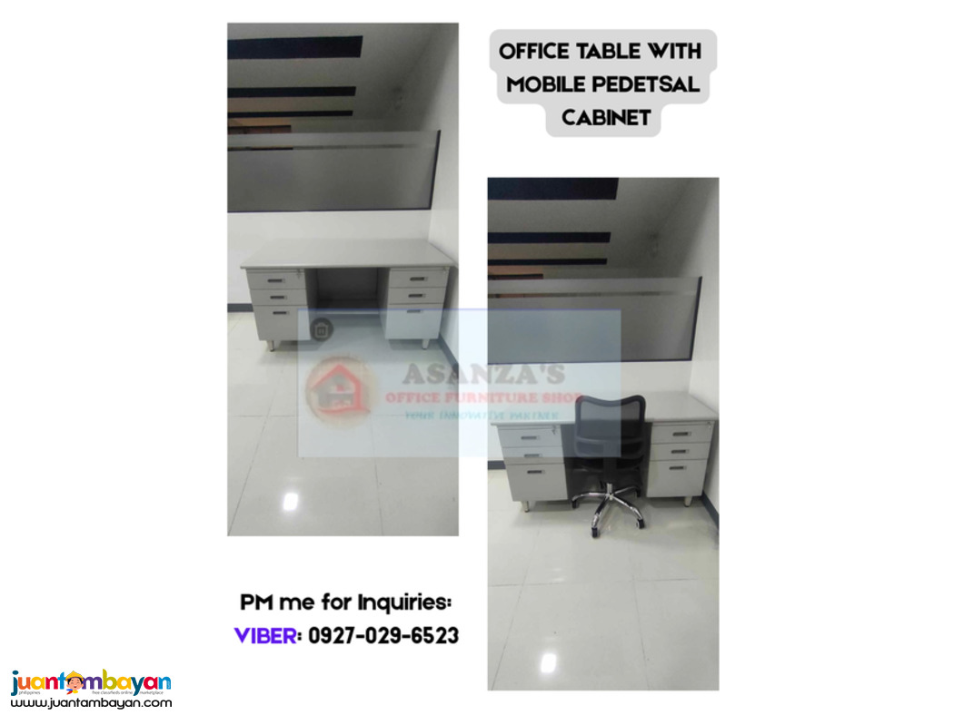 OFFICE TABLE WITH MOBILE PEDESTAL CABINET