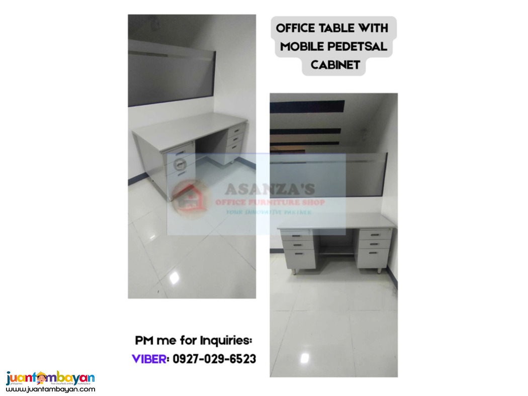 OFFICE TABLE WITH MOBILE PEDESTAL CABINET