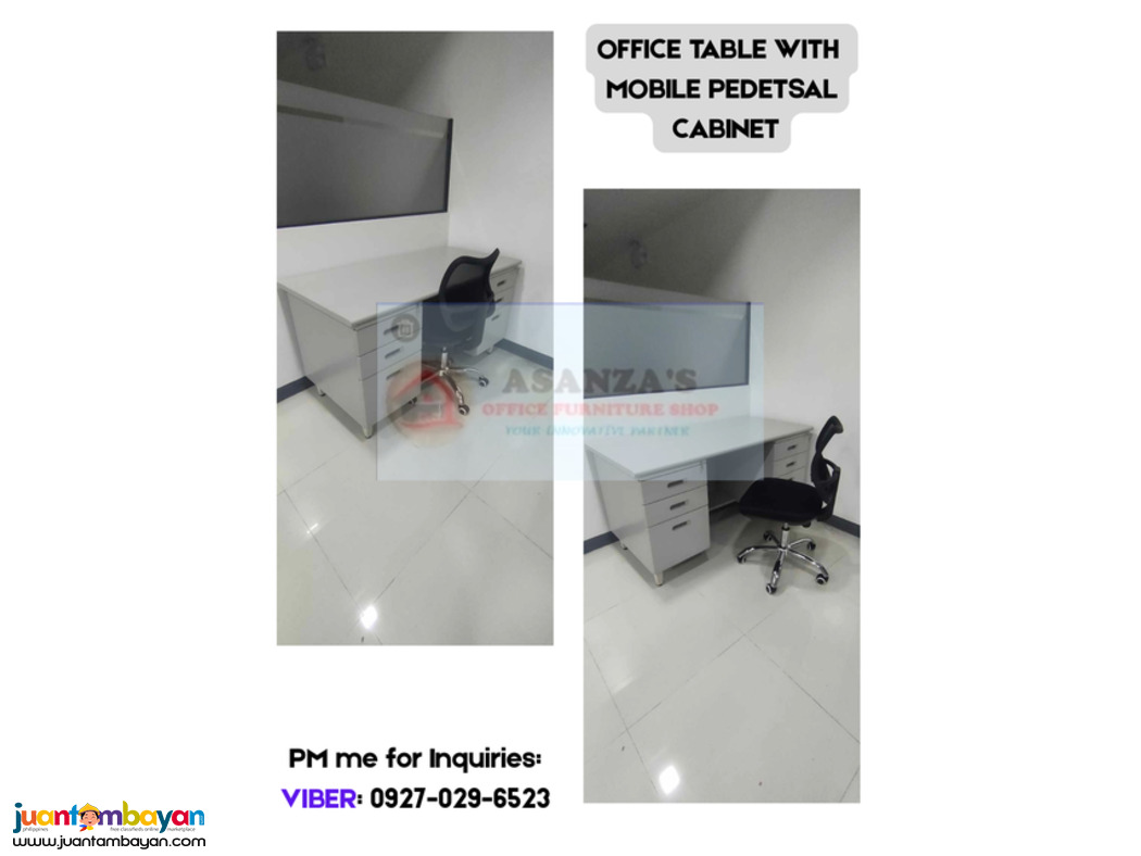 OFFICE TABLE WITH MOBILE PEDESTAL CABINET
