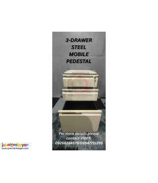 3-DRAWER STEEL MOBILE PEDESTAL