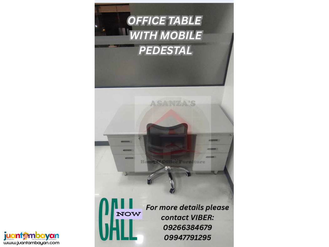 OFFICE TABLE WITH MOBILE PEDESTAL