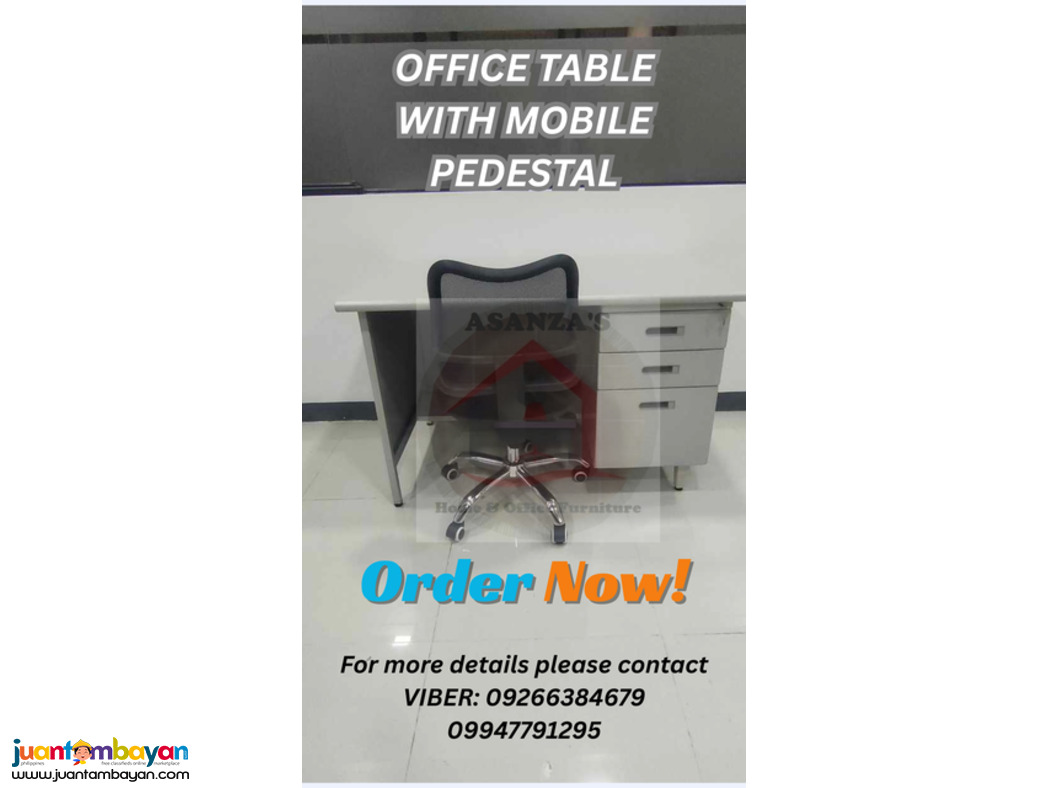 OFFICE TABLE WITH MOBILE PEDESTAL