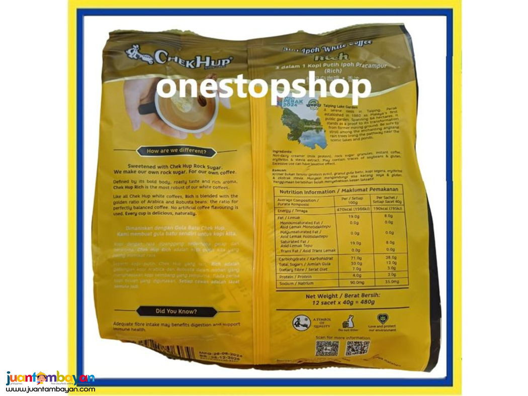 Chek Hup CHEKHUP 3-in-1 Ipoh White Coffee Rich 12 x 40g
