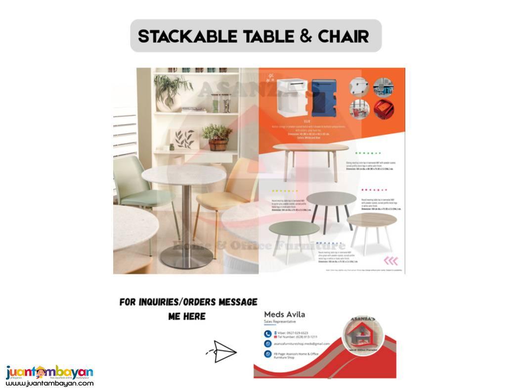 IN/OUTDOOR STACKABLE TABLE & CHAIR 