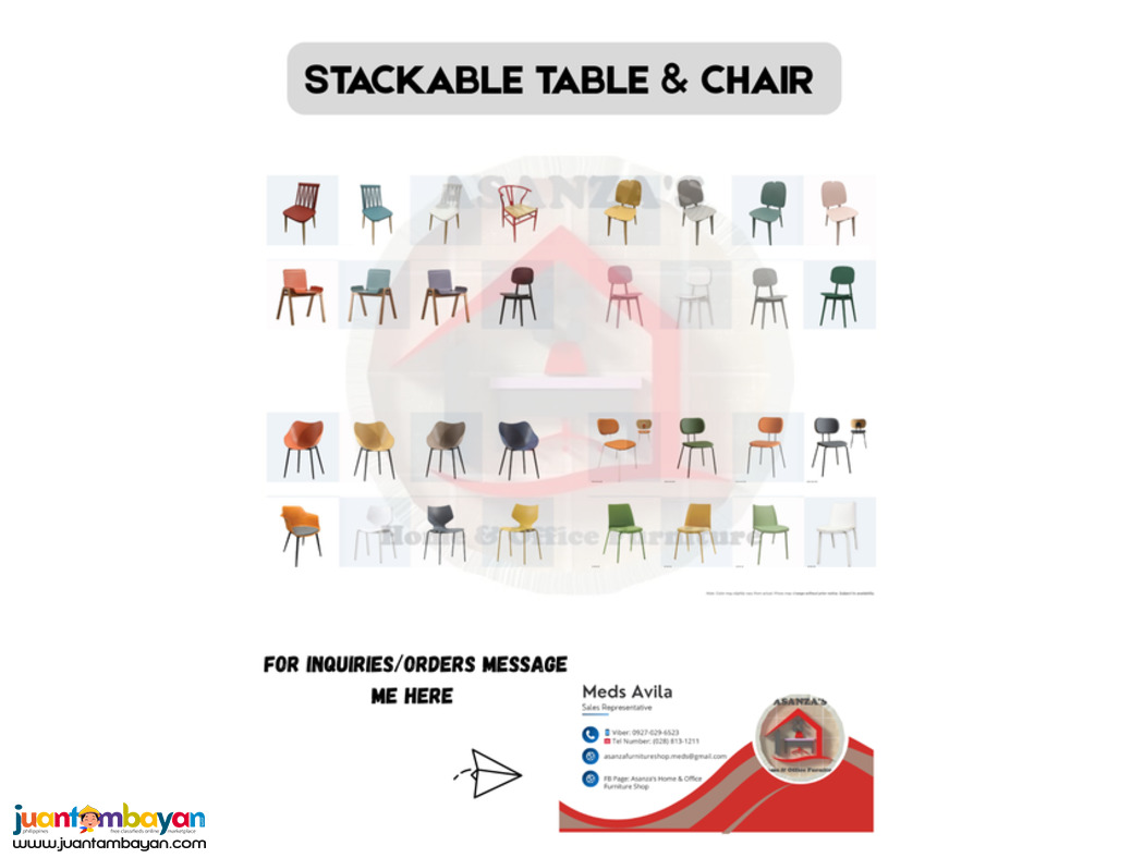 IN/OUTDOOR STACKABLE TABLE & CHAIR 