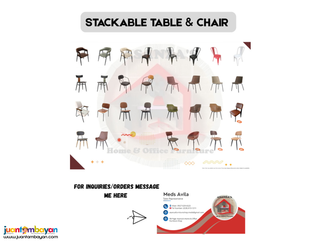 IN/OUTDOOR STACKABLE TABLE & CHAIR 