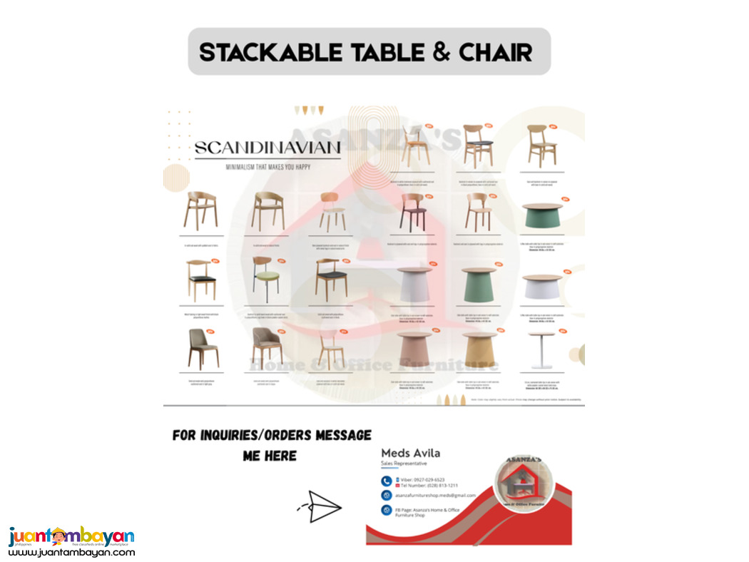 IN/OUTDOOR STACKABLE TABLE & CHAIR 