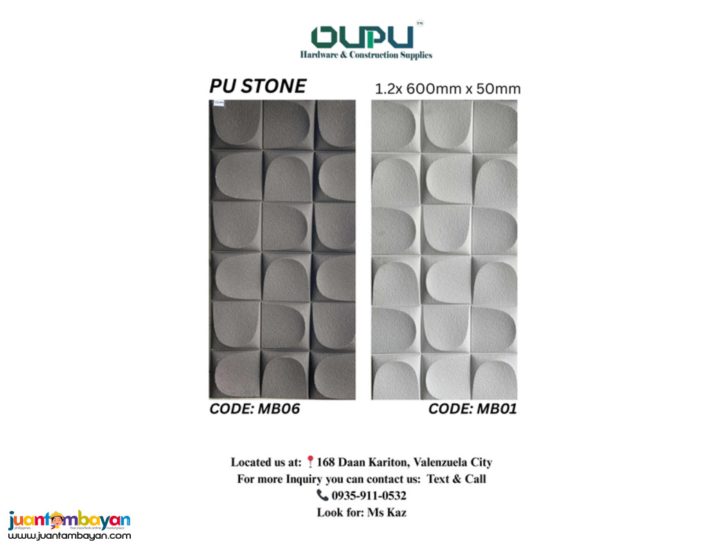 PU STONE CODE: MB01 PU STONE CODE: MB01