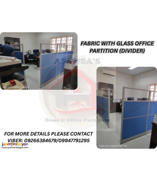 FABRIC W/GLASS OFFICE PARTITION (DIVIDER)