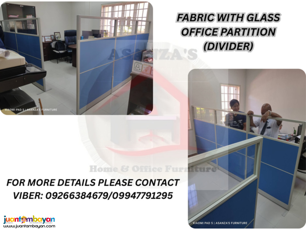 FABRIC W/GLASS OFFICE PARTITION (DIVIDER)