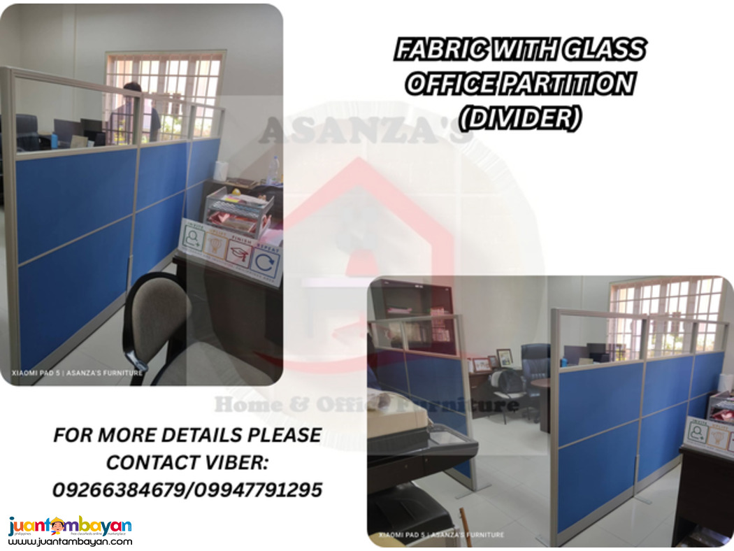 FABRIC W/GLASS OFFICE PARTITION (DIVIDER)