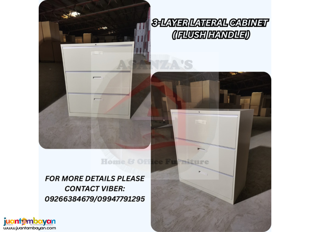 3-LAYER LATERAL CABINET (FLUSH HANDLE)