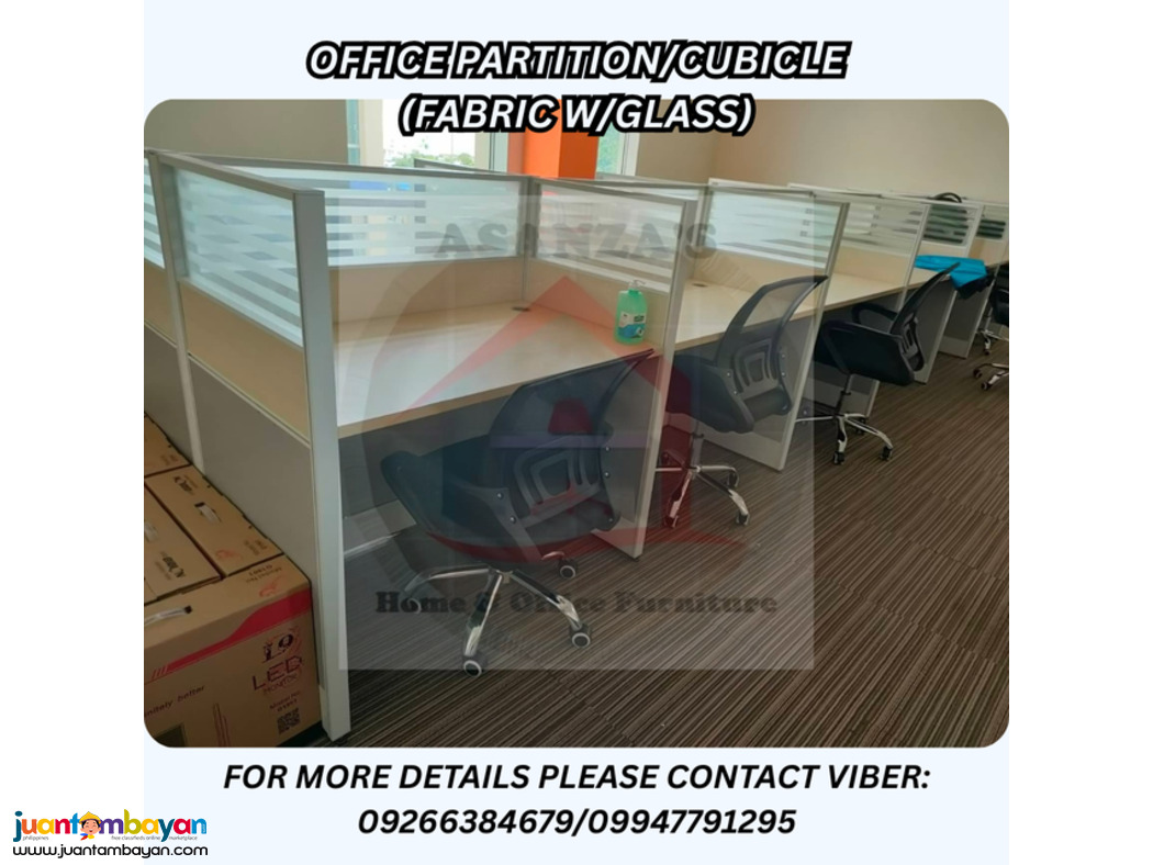 OFFICE PARTITION/CUBICLE (FABRIC W/GLASS)