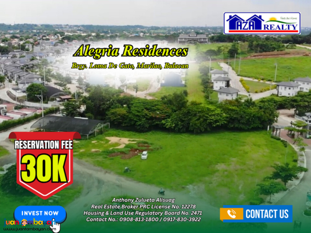 112sqm. Lot For Sale Alegria Residences Marilao Bulacan