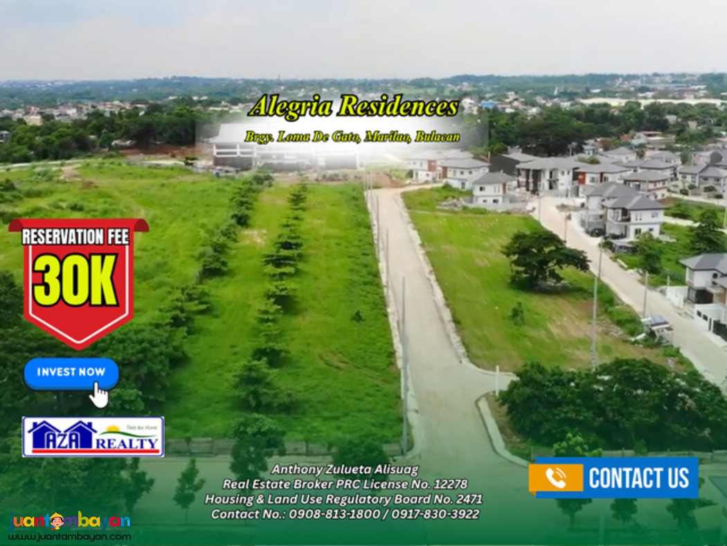 112sqm. Lot For Sale Alegria Residences Marilao Bulacan