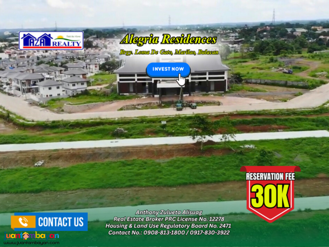 112sqm. Lot For Sale Alegria Residences Marilao Bulacan