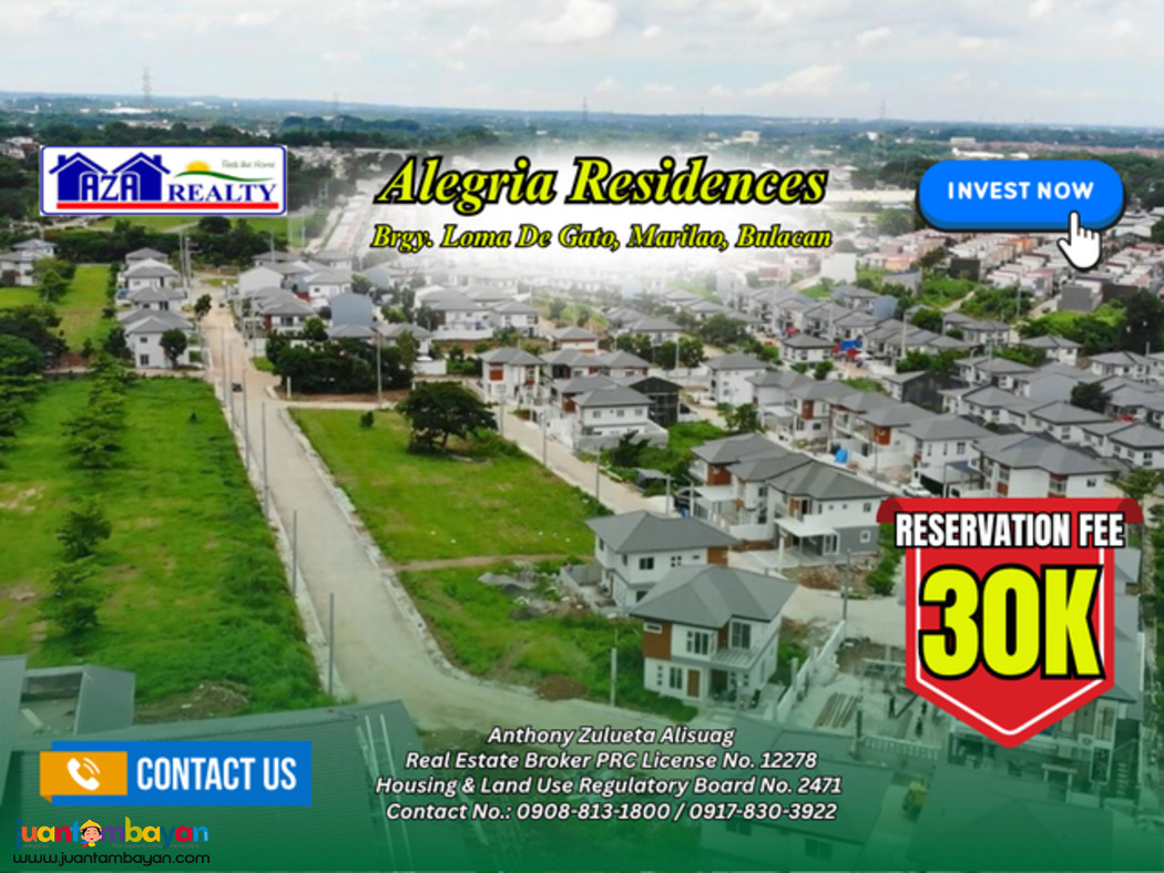 112sqm. Lot For Sale Alegria Residences Marilao Bulacan