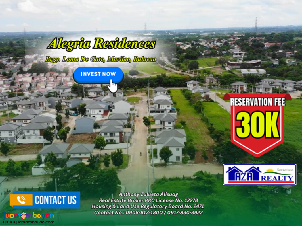 112sqm. Lot For Sale Alegria Residences Marilao Bulacan
