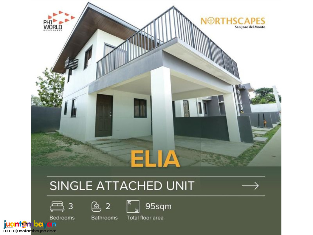 Elia 3BR Single Attached 132sqm. Northscapes SJDM Bulacan